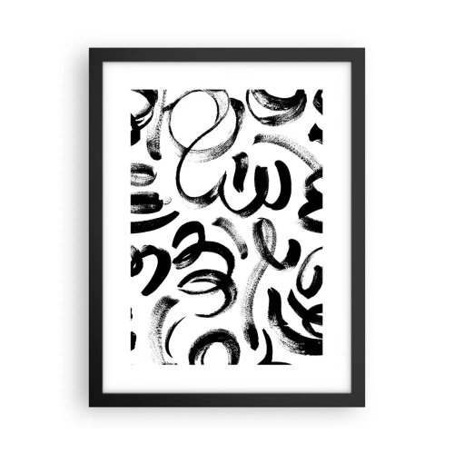 Poster in black frame - Black on White - 30x40 cm