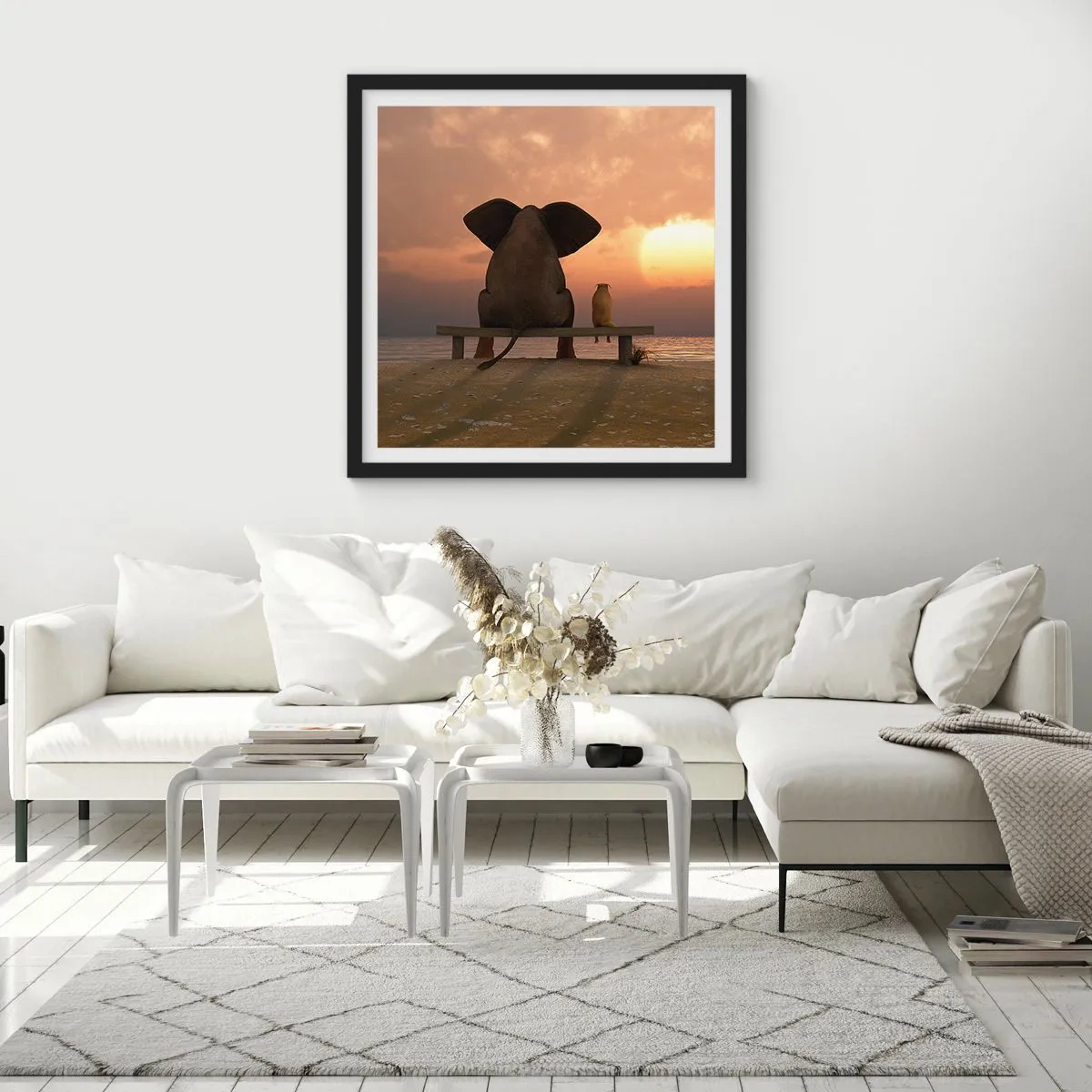 Poster in black frame - It Feels Good to Be Quiet Together - 50x50 cm