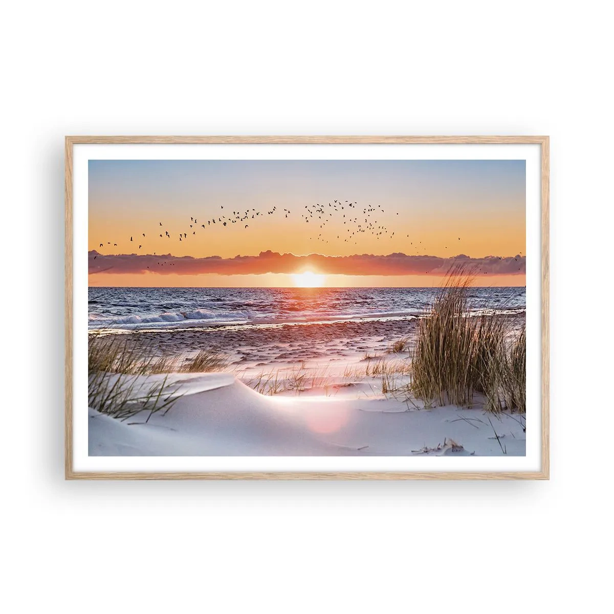 Poster in light oak frame - Horizontal Landscape - 100x70 cm