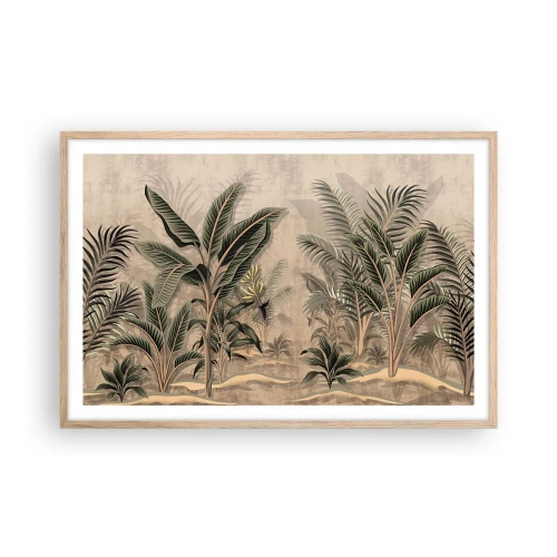 Poster in light oak frame - Engraving in Colonial Style - 91x61 cm