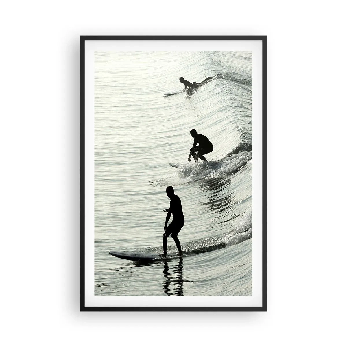 Poster in black frame - Meeting the Wave - 61x91 cm