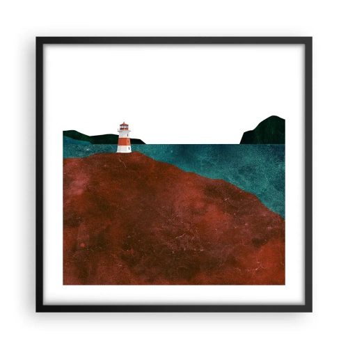 Poster in black frame - Gazing at the Sea - 50x50 cm