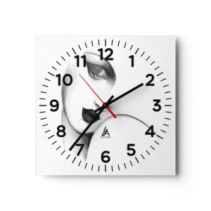 Wall clock - Clock on glass - Lempicka Style - 40x40 cm