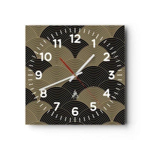 Wall clock - Clock on glass - Unity in Multitude - 40x40 cm