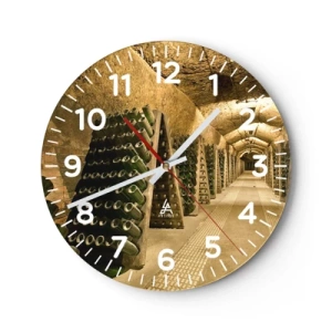 Wall clock - Clock on glass - Birth of Taste - 30x30 cm