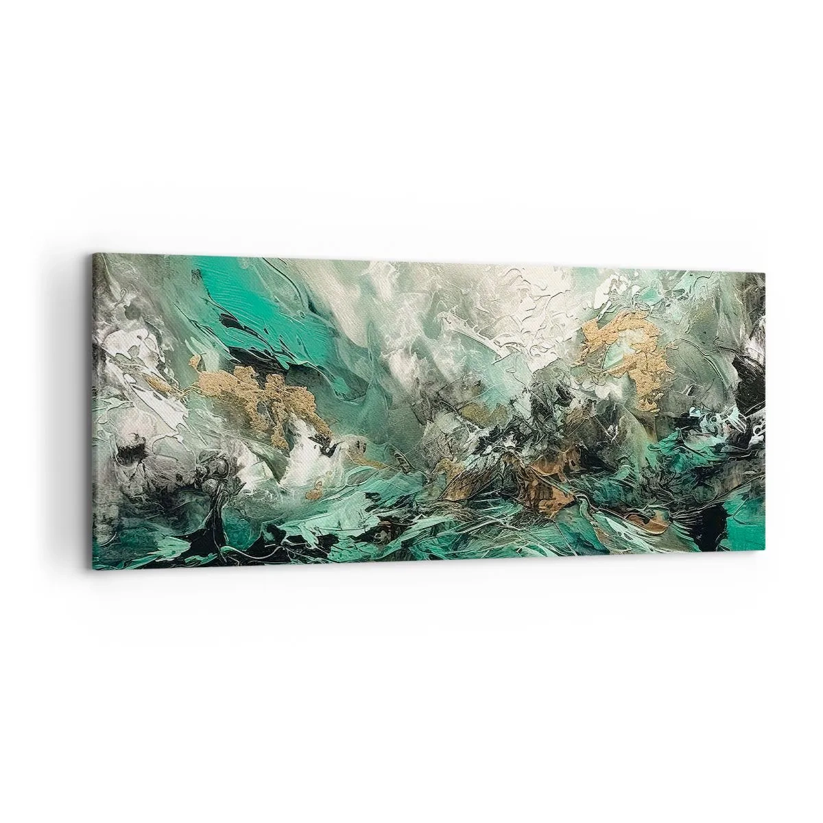 Canvas picture - Emerald and Black Lump - 120x50 cm