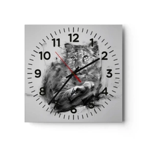 Wall clock - Clock on glass - Yes, I Am Listening - 40x40 cm