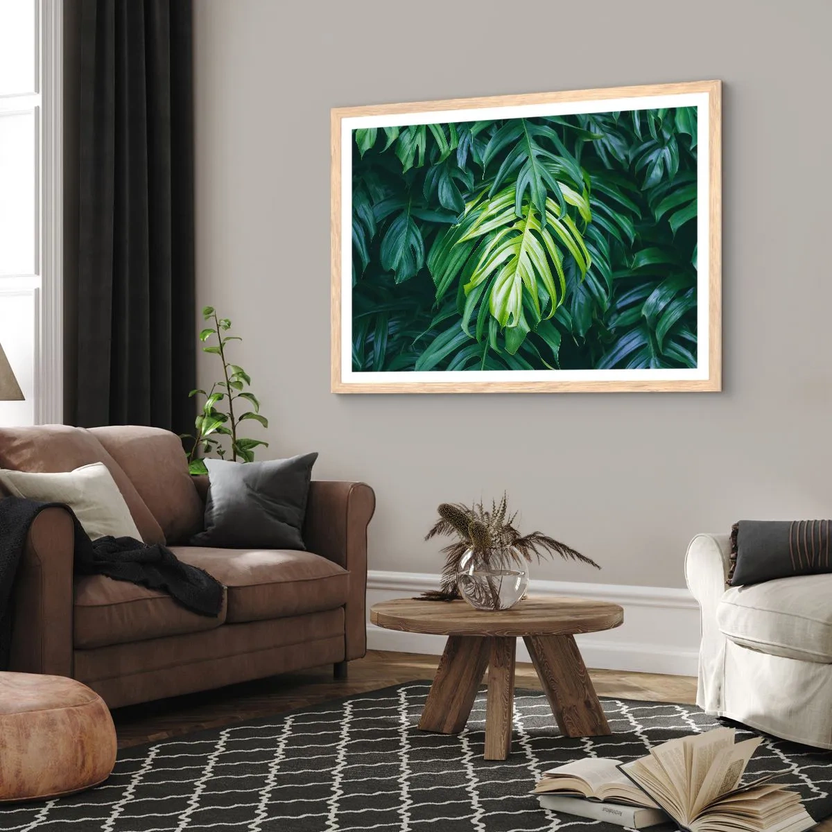 Poster in light oak frame - Immerse Yourself in Freshness - 40x30 cm