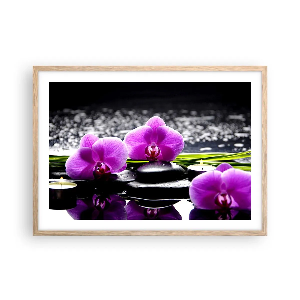 Poster in light oak frame - Drowning in Peace and Quiet - 70x50 cm