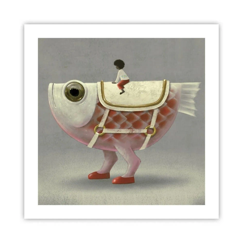 Poster - Fish Jockey - 50x50 cm