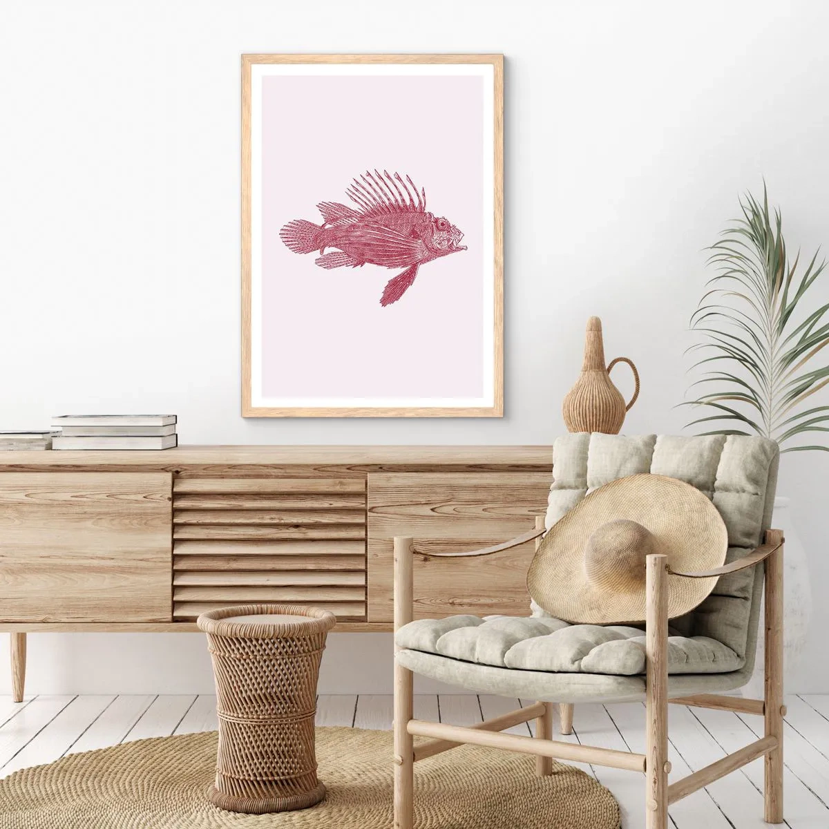Poster in light oak frame - Dweller of Exotic Waters - 70x100 cm