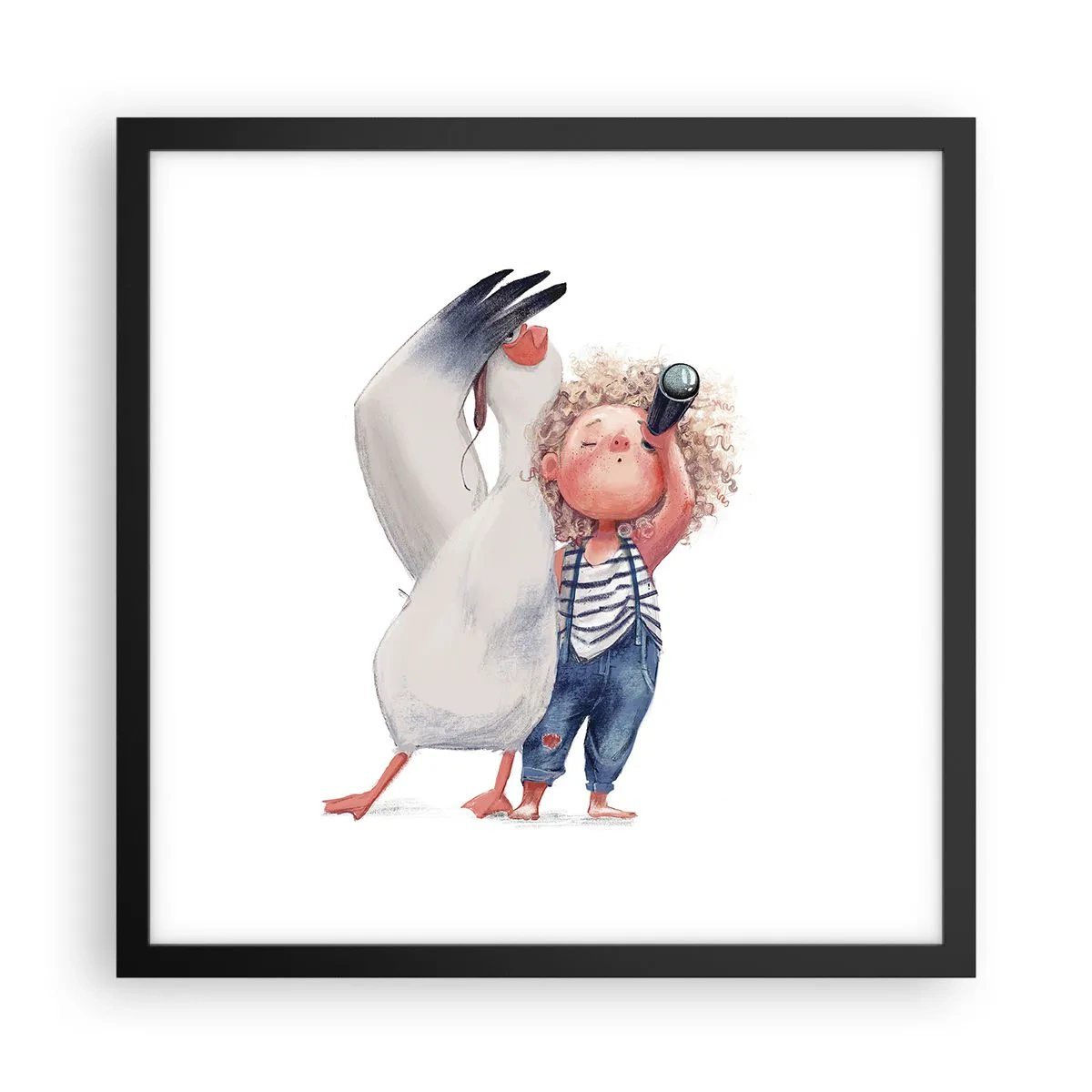 Poster in black frame - Plan of a Great Journey - 40x40 cm