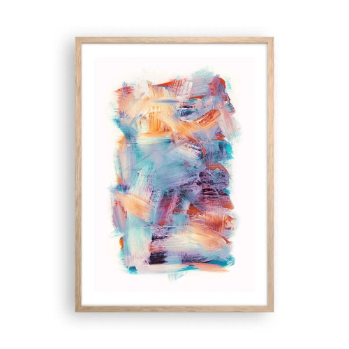 Poster in light oak frame - Colourful Mess - 50x70 cm