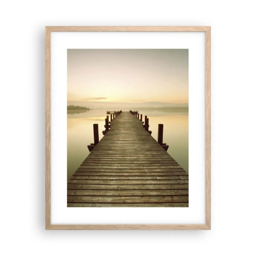 Poster in light oak frame - Before Dawn, Dawn, Light - 40x50 cm
