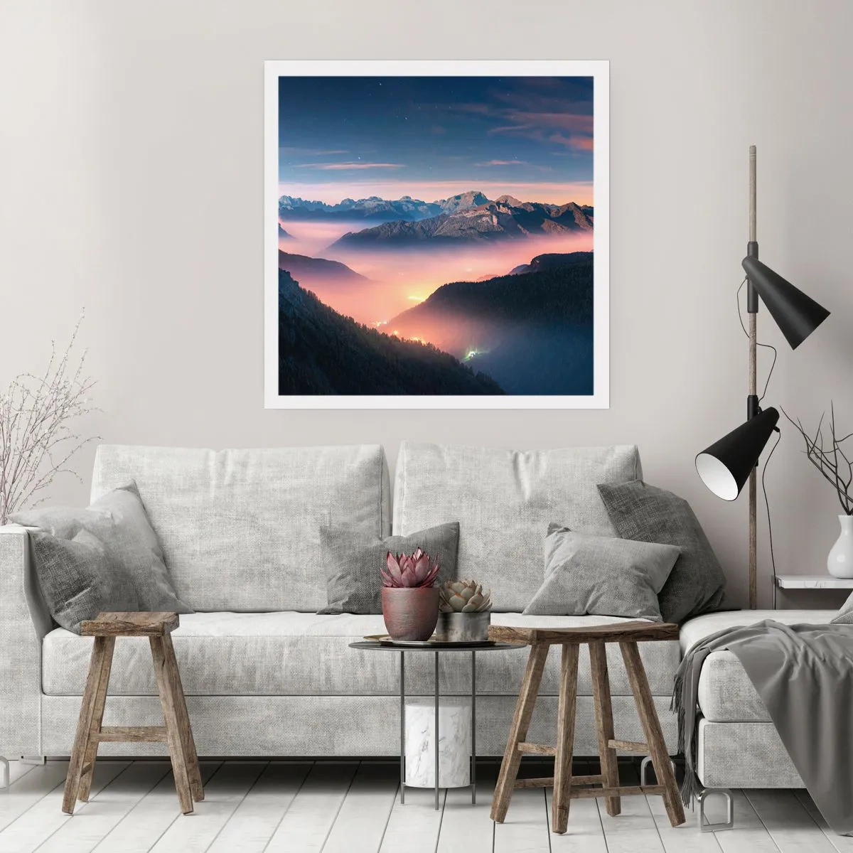 Poster - Light in the Valleys - 30x30 cm