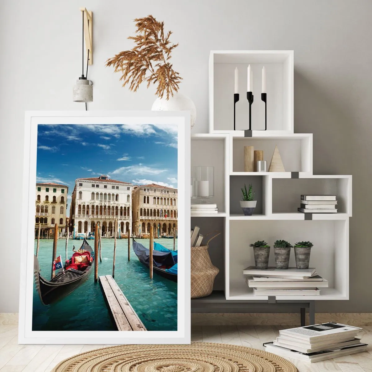 Poster in white frmae - Palaces in Blue - 30x40 cm