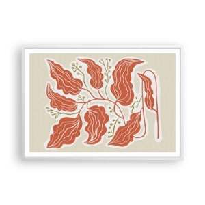Poster in white frmae - Folk and Coral - 100x70 cm