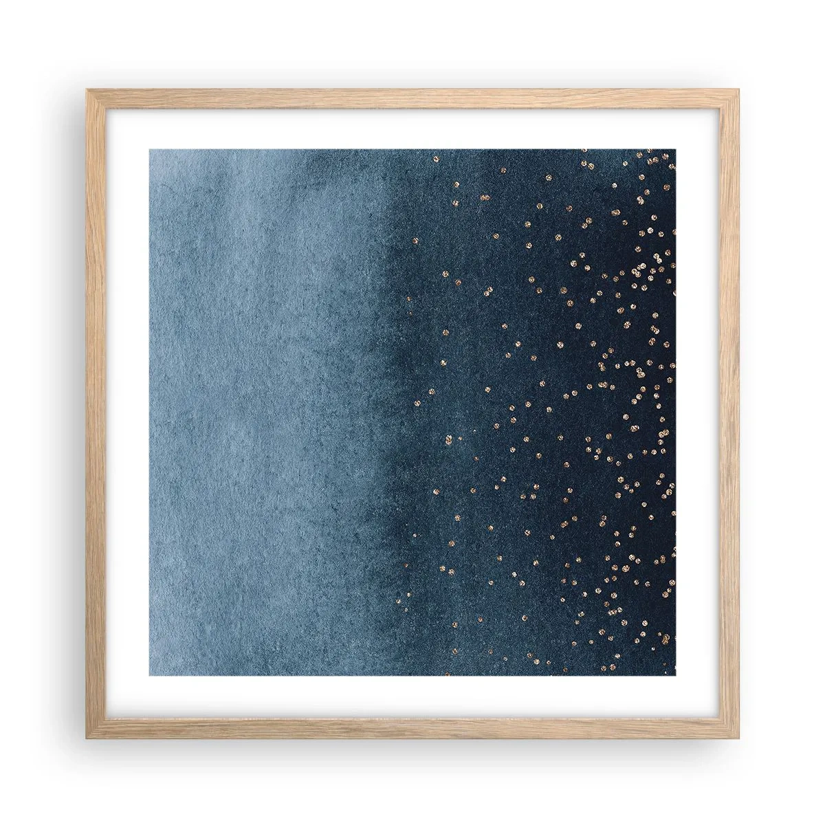 Poster in light oak frame - Composition - Blue Phases - 50x50 cm