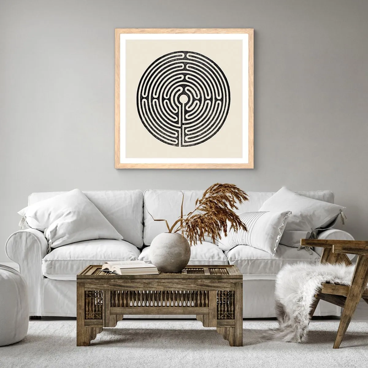 Poster in light oak frame - Mysterious Order - 30x30 cm