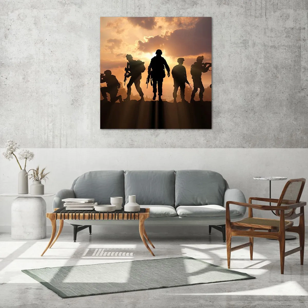 Glass picture - Brothers In Arms - 50x50 cm