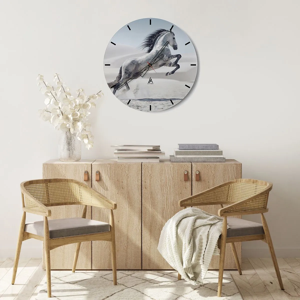 Wall clock - Clock on glass - Arabic Prince - 40x40 cm