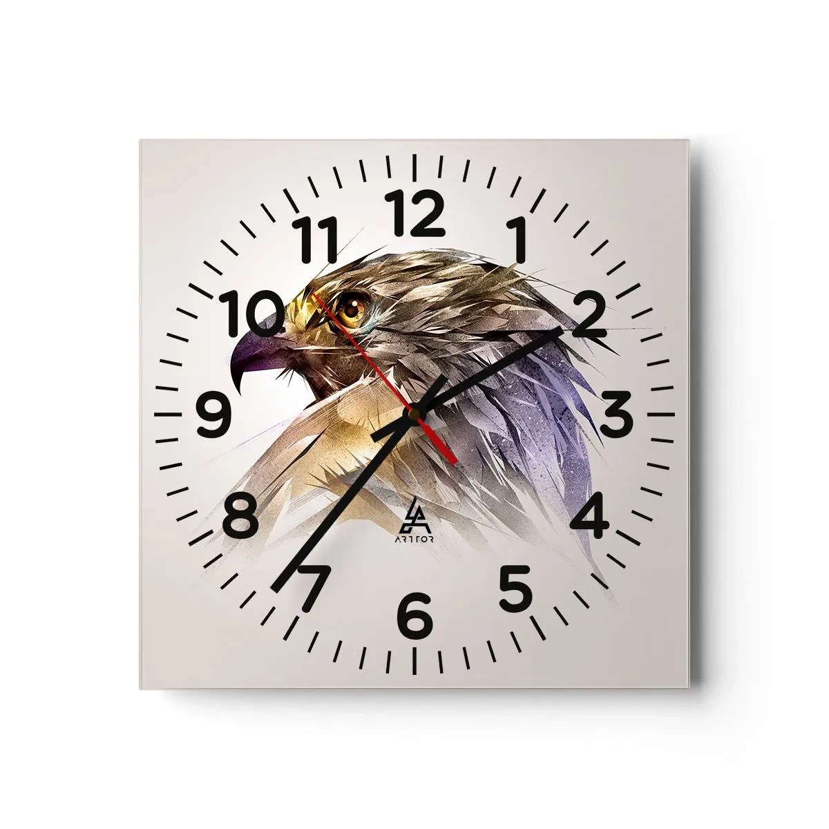 Wall clock - Clock on glass - Portrait of a Warrior - 40x40 cm