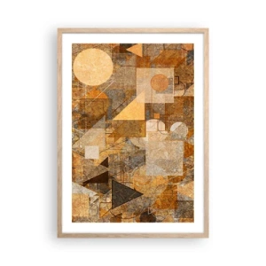 Poster in light oak frame - Cubist Study in Brown - 50x70 cm