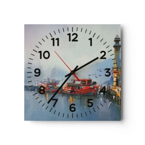 Wall clock - Clock on glass - At the End of the World - 40x40 cm