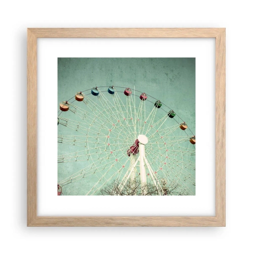 Poster in light oak frame - Come Have Fun - 30x30 cm