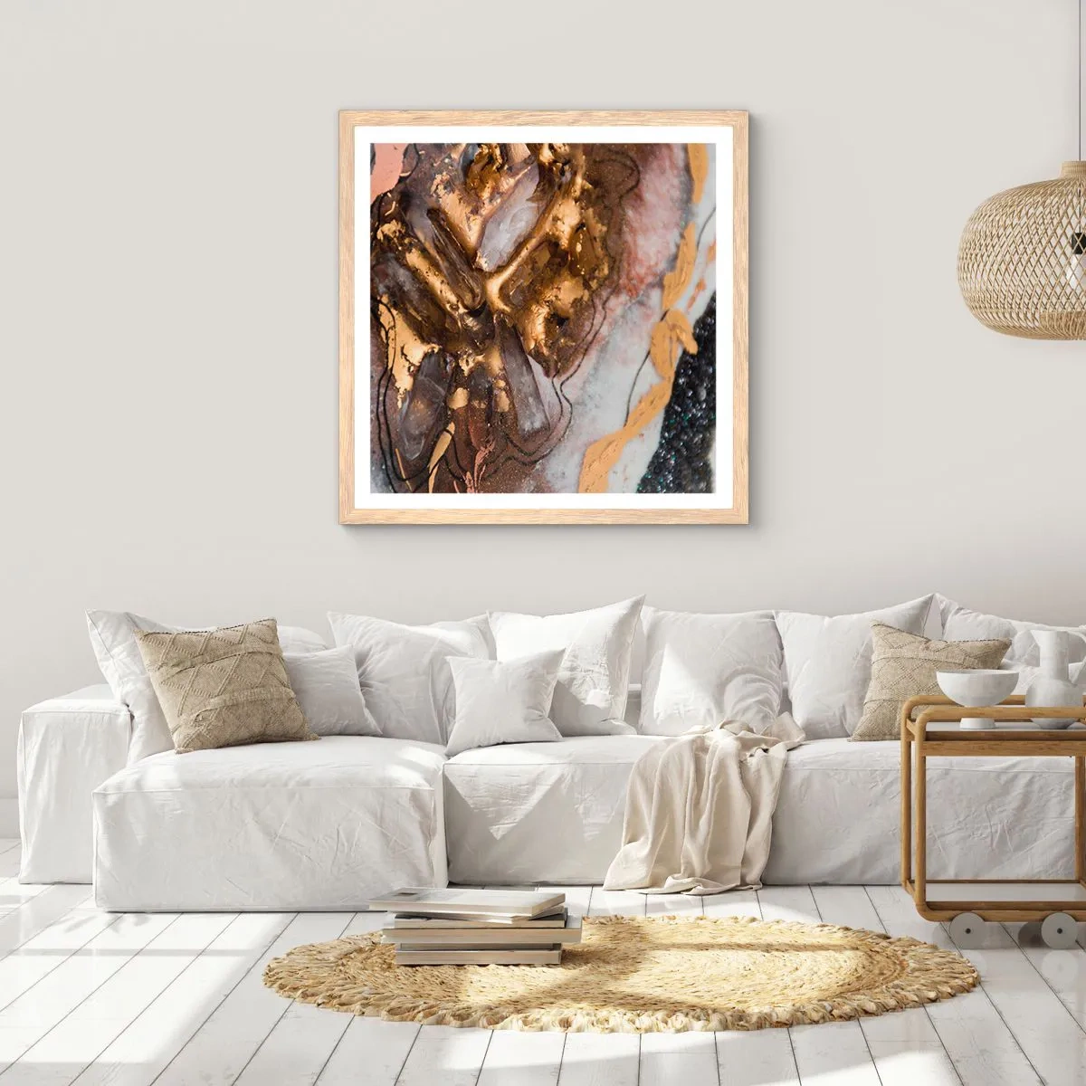Poster in light oak frame - Element of the Earth - 60x60 cm