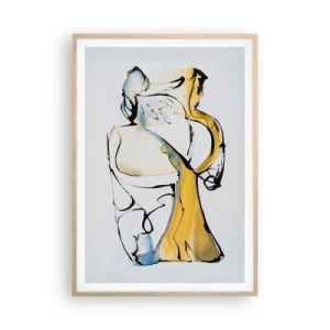 Poster in light oak frame - Glass Abstract - 70x100 cm