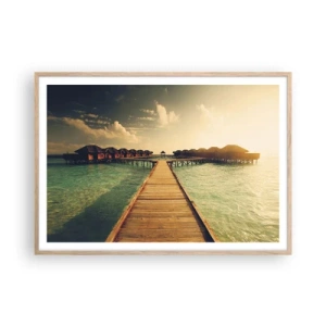 Poster in light oak frame - Warm Welcome - 100x70 cm