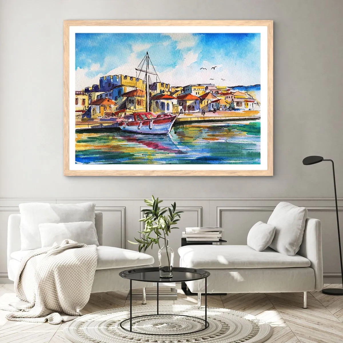 Poster in light oak frame - Rainbow Afternoon - 70x50 cm
