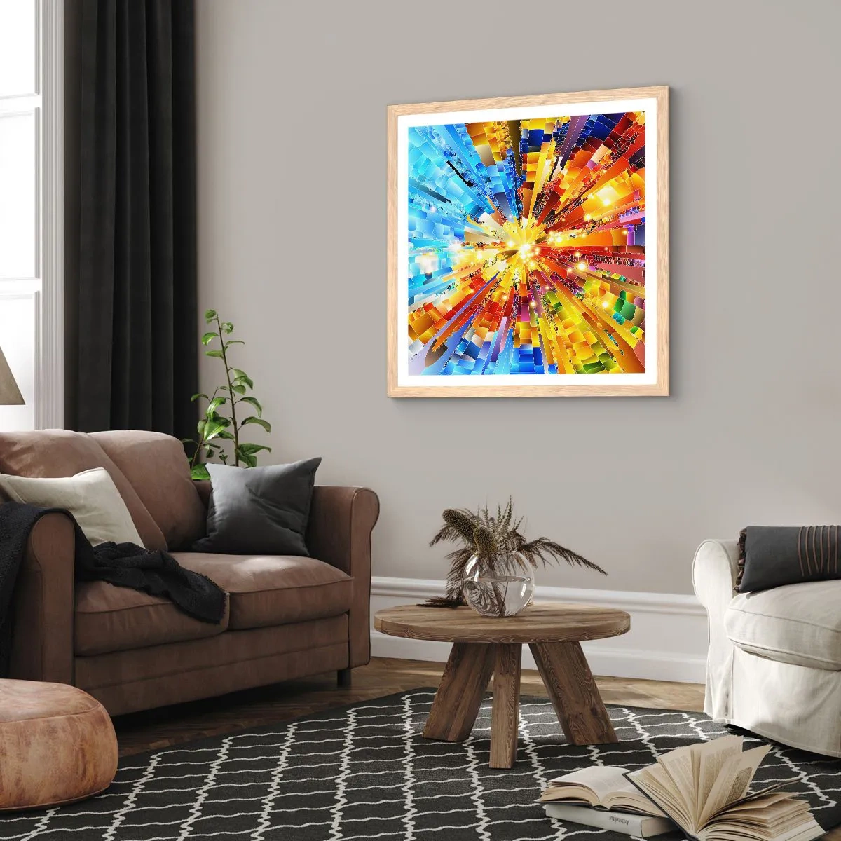 Poster in light oak frame - In Medias Res - 40x40 cm
