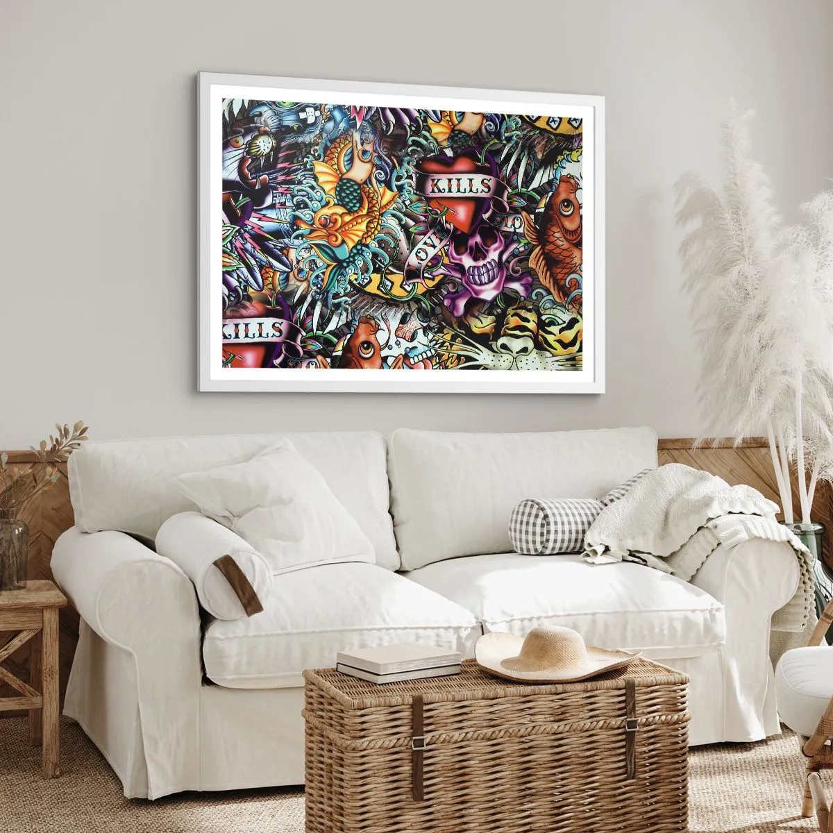 Poster in white frmae - Dream of a Tattoo Artist - 40x30 cm