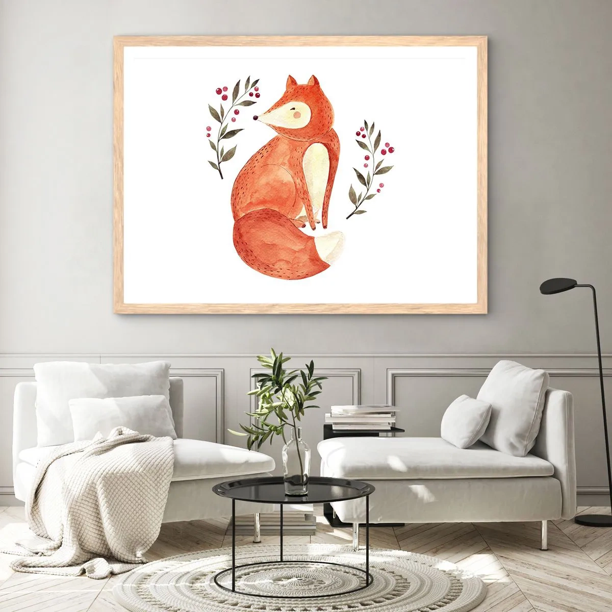 Poster in light oak frame - Small Ginger - 70x50 cm