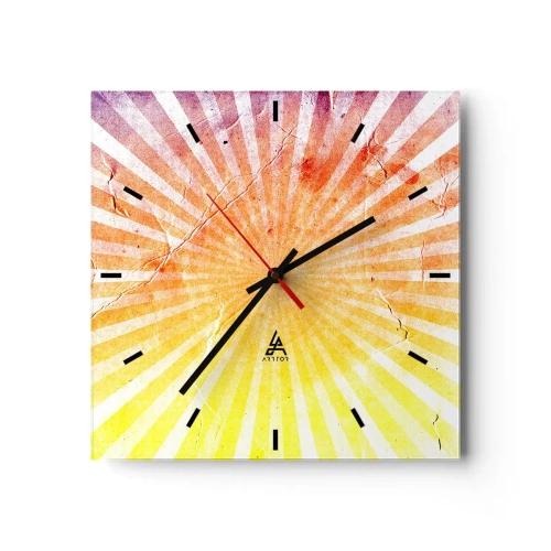 Wall clock - Clock on glass - Sunrises and Sunsets - 30x30 cm