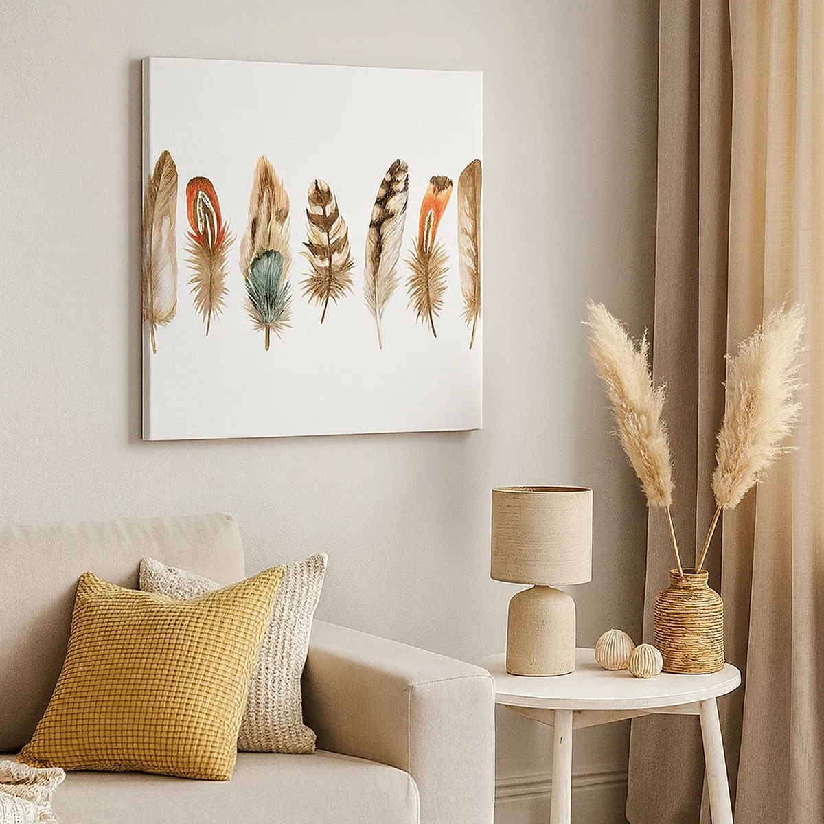 Canvas picture - Feather Variation - 30x30 cm