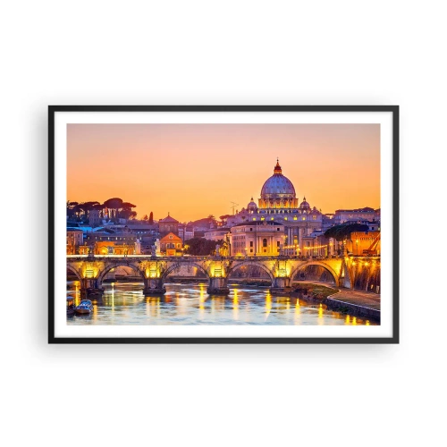 Poster in black frame - Twilight over Eternal City - 91x61 cm
