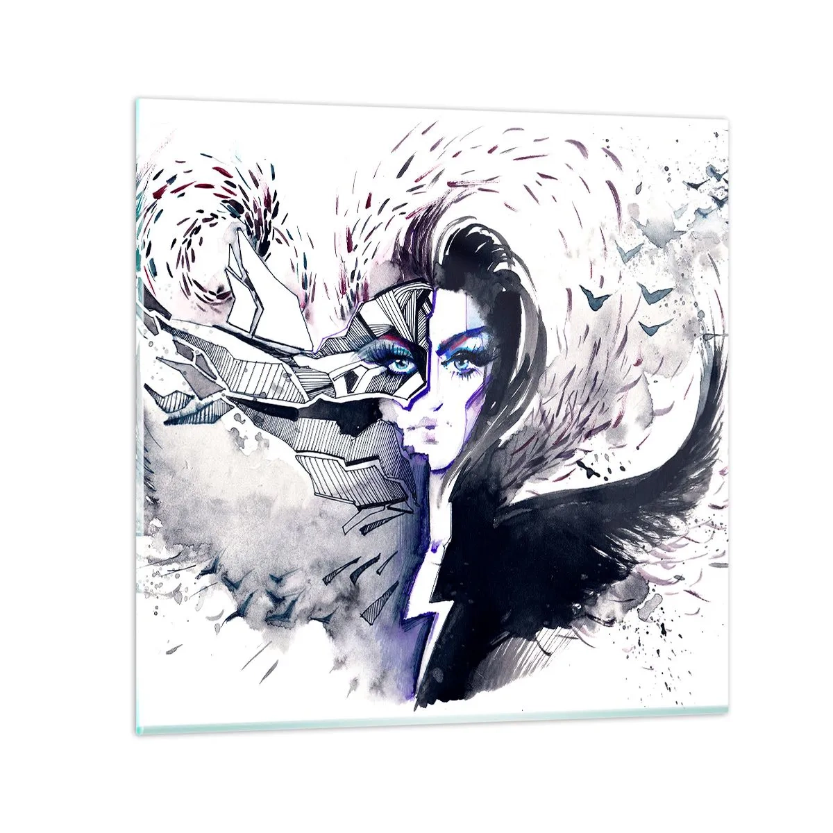 Glass picture - Demonic and Beautiful - 40x40 cm