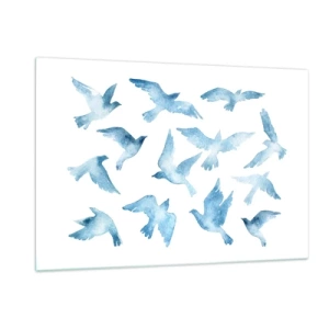 Glass picture - Blue Birds - 120x80 cm