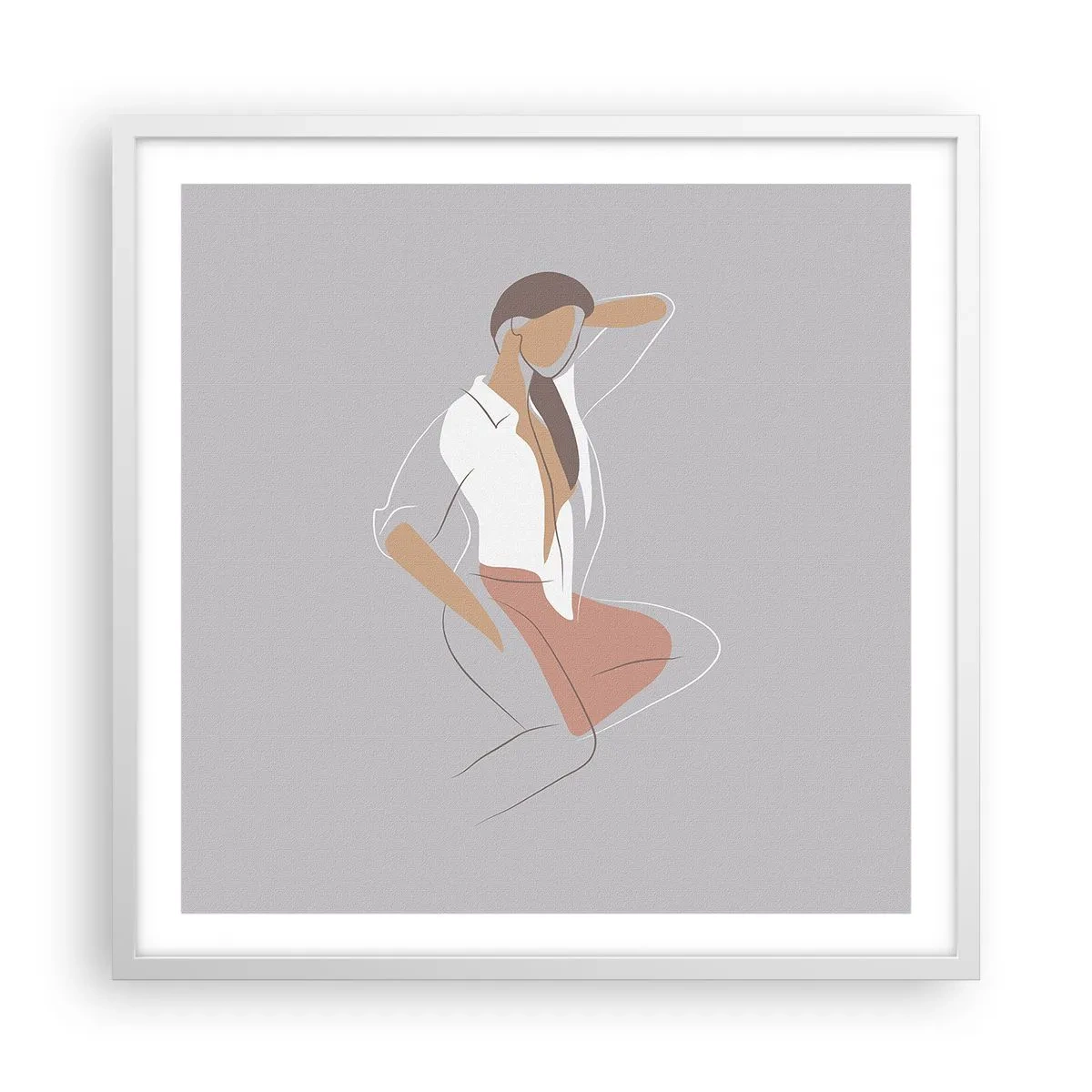 Poster in white frmae - Outline of Charm - 60x60 cm