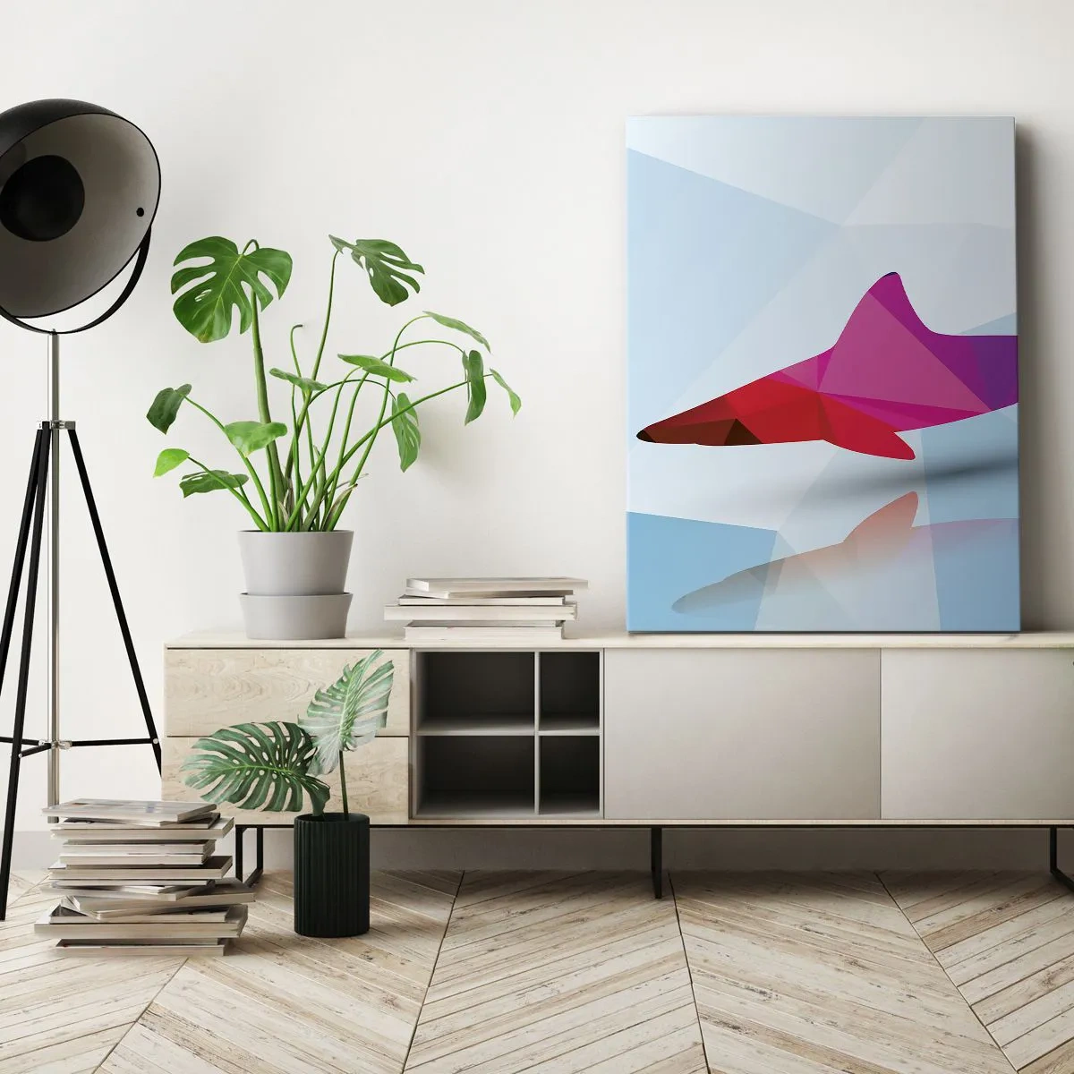 Canvas picture - Shark in a Crystal Environment - 70x100 cm