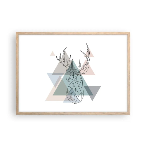 Poster in light oak frame - In a Geometrical Forest - 70x50 cm