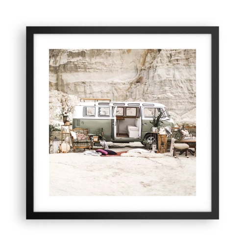 Poster in black frame - Time to Start the Trip - 40x40 cm