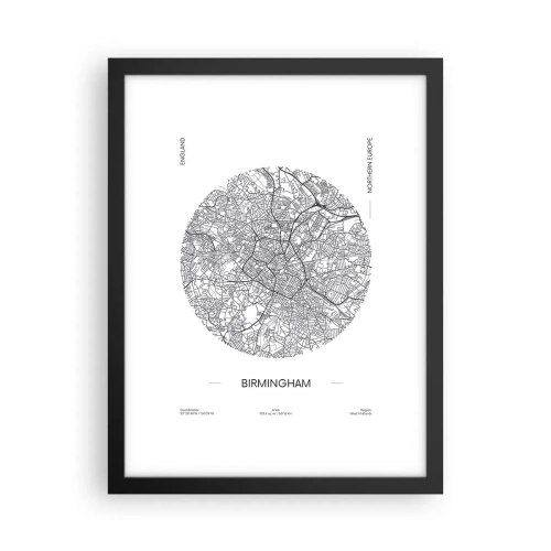 Poster in black frame - Anatomy of Birmingham - 30x40 cm