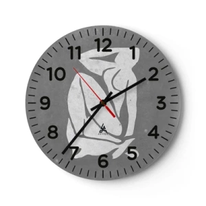 Wall clock - Clock on glass - Lost in Thoughts - 30x30 cm