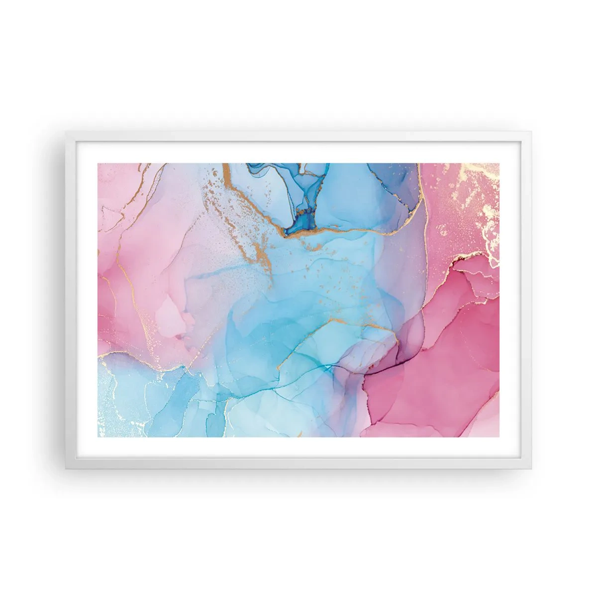 Poster in white frmae - Encounter and Permeation - 70x50 cm