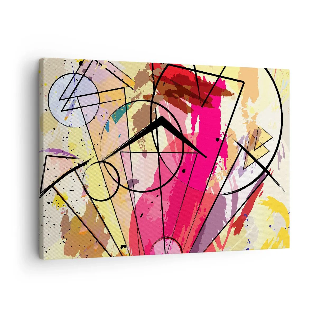 Canvas picture - Abstraction with lines and geometric shapes - 70x50cm - Explosion - Modern wall decoration for the living room and bedroom ARTTOR