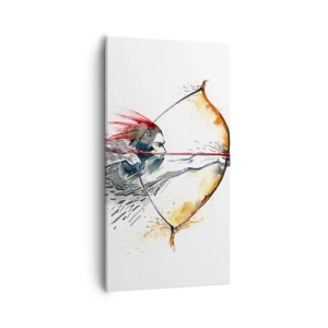 Canvas picture - Mythical Warrior with a Fiery Bow - 55x100 cm